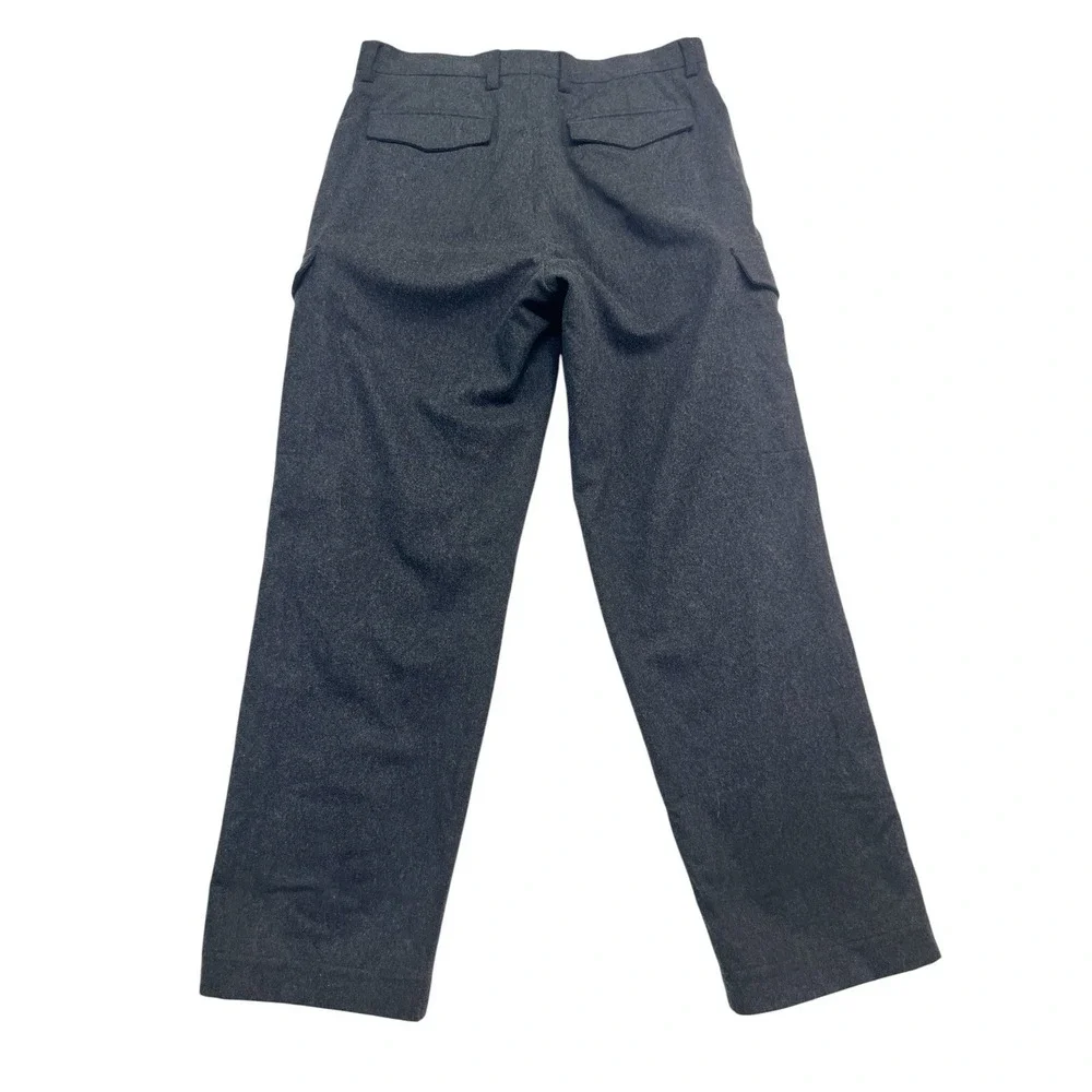 vtg Banana Republic 35x32 Emerson Cargo Pants Charcoal‎ Heavy Flannel Wool Mens